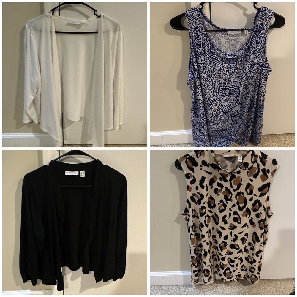 Susan Graver Stylish blouse/cardigan bundle sets